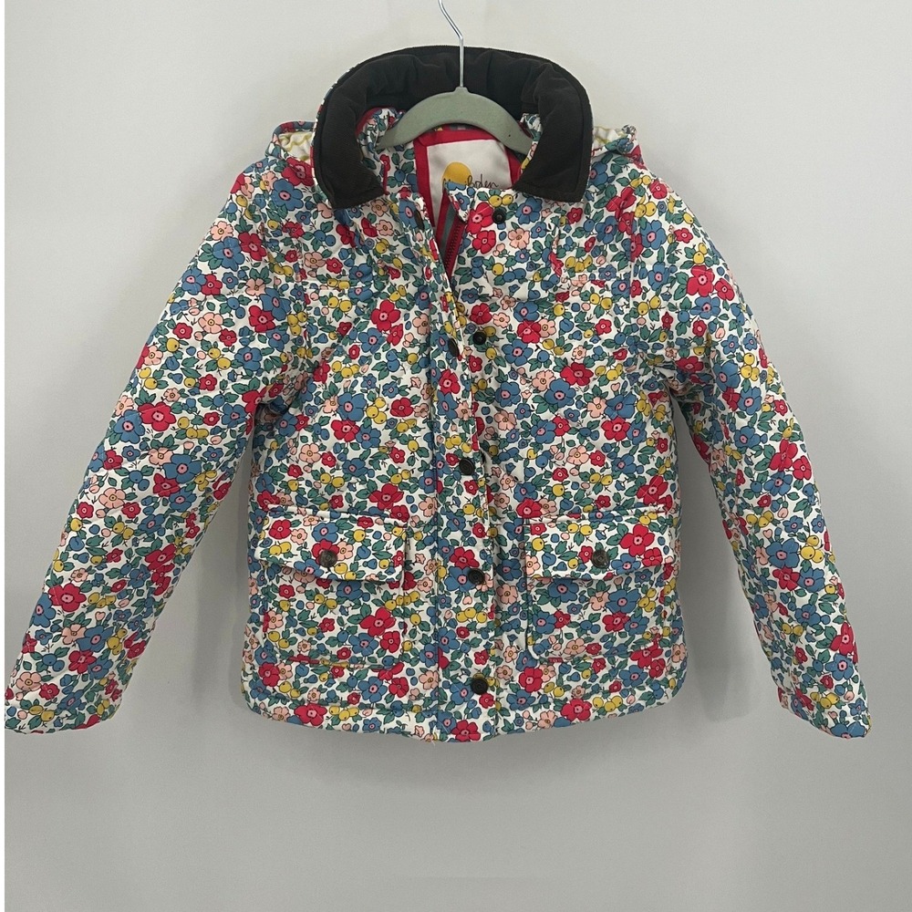 Mini Boden Girls Floral Quilted Puffer Jacket Multi Color Size 8-9Y